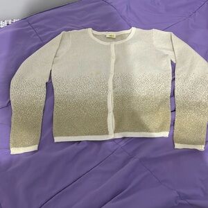 Shrug for girls, size XL, beautiful white and gold colors